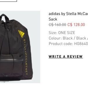 Stella McCartney Adidas Drawstring Gym Backpack